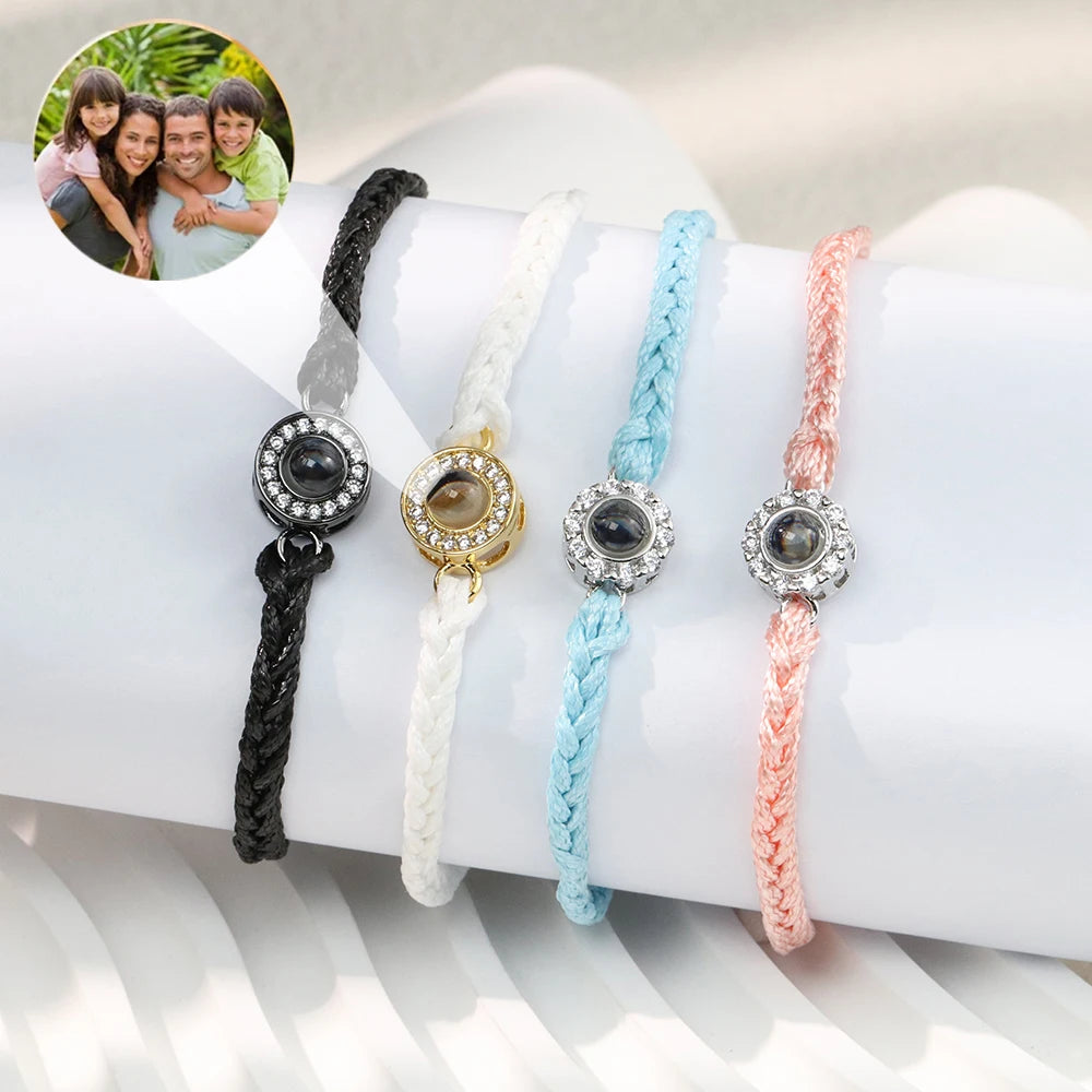 Custom Photo projection Bracelet Customized Stainless Steel Projection Bracelets With Picture Inside Personalized Memorial Gifts