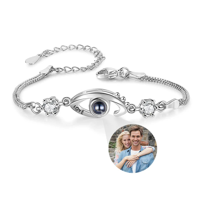 Personalized Bracelets with Picture Inside Custom Photo Projection Bracelets Customized Gifts for Women Memorial Gifts for Girl