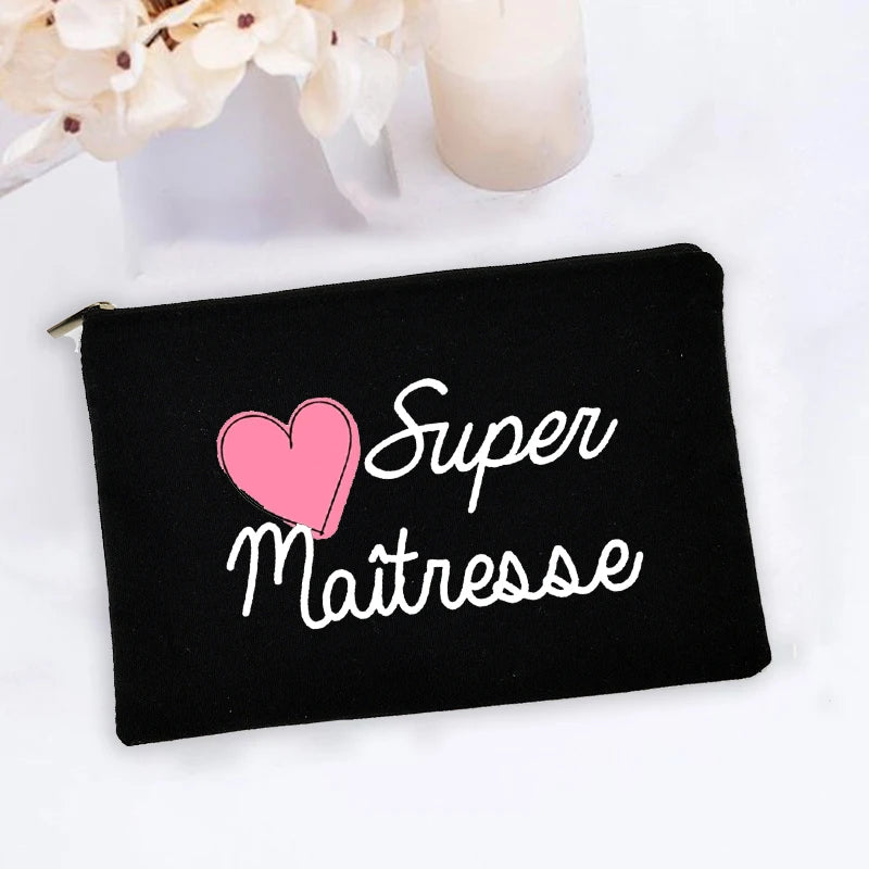 Super Teacher Printed Makeup Bag Teacher Gifts Women Men Cosmetic Bag Pencil Bags Travel Toiletries Organizer Wash Storage Pouch