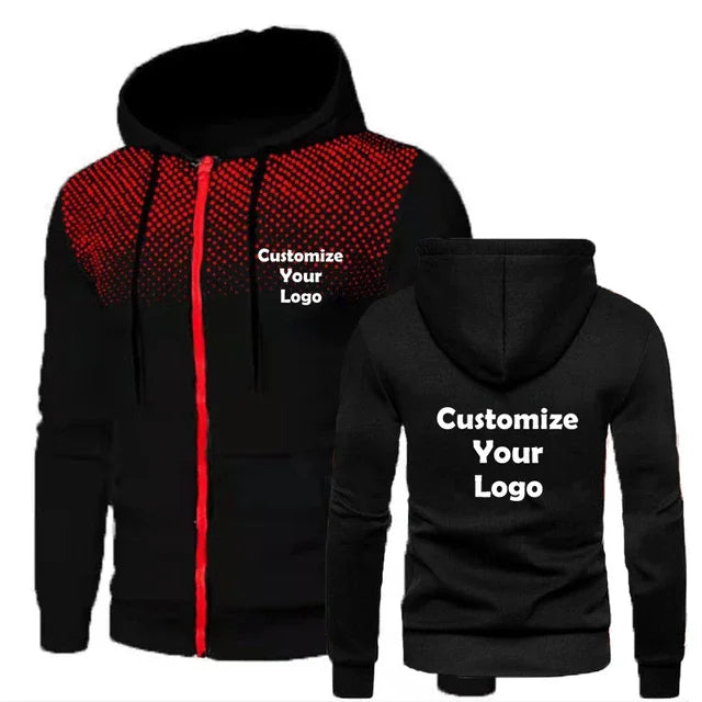 New Customized Fashion Men's Hoodie Casual Zipper Jacket Cotton Wool Warm Hoodie Sportswear High Quality Hip Hop Sportswear