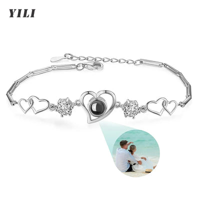 Custom Bracelet with Picture inside Customized Projection Bracelets with Photo Picture Bracelet Personalized Photo Memorial Gift