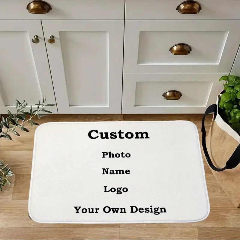 Personalized Custom Photo Logo Front Door Mat Anti-Slip Absorbent Customized DIY Print Doormat Living Room Entrance Rug Carpet