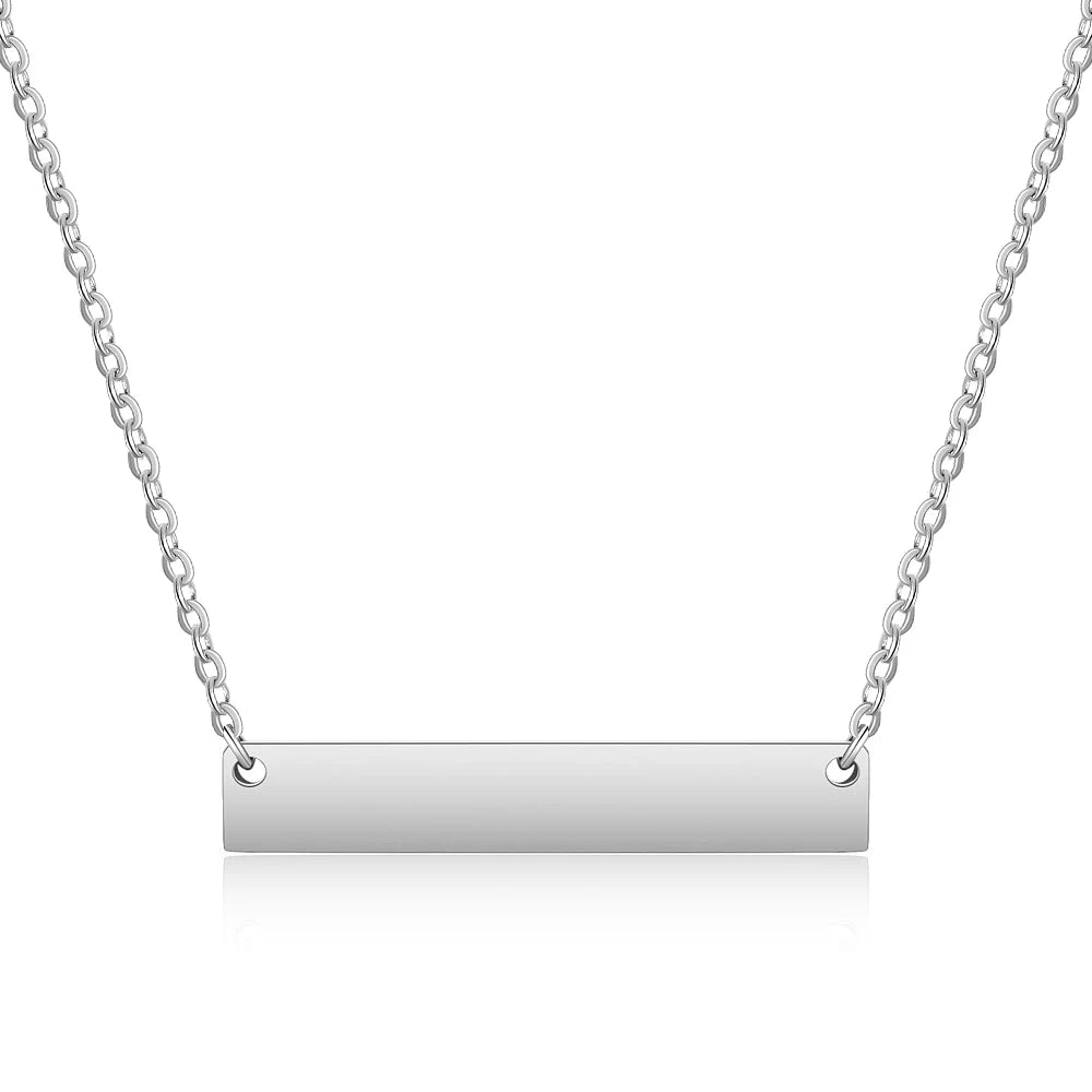 Custom Quote Necklace Engraved Coordinate Name Necklace Personalized Stainless Steel Mantra Chain Gift For Him Her