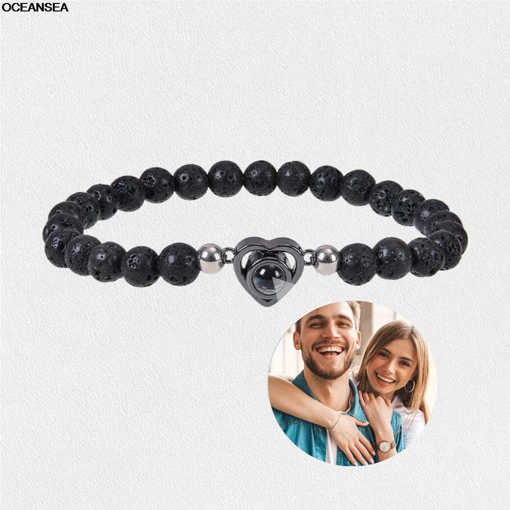 Custom Bracelet with Picture inside Personalized Projection Bracelets with Photos Picture Bracelet Personalized Memorial Gifts