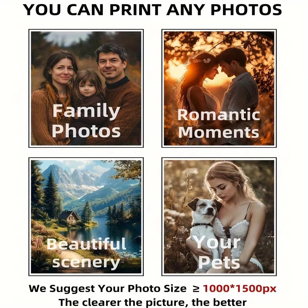 Custom Photo Canvas Prints Personalized Gift Customization Portrait Art Pet Art Wedding & Special Moments Home Decor Gifts