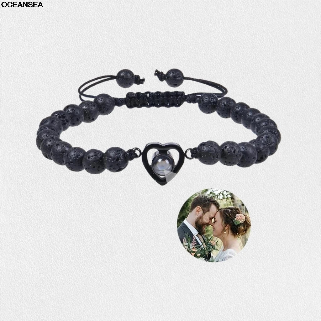 Custom Bracelet with Picture inside Personalized Projection Bracelets with Photos Picture Bracelet Personalized Memorial Gifts