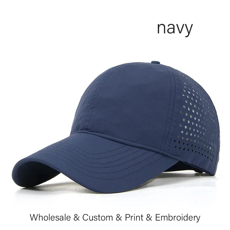 Custom Logo Embroidery Quick-Dry Baseball Cap for Summer Protection Breathable Waterproof Design DIY Picture Print