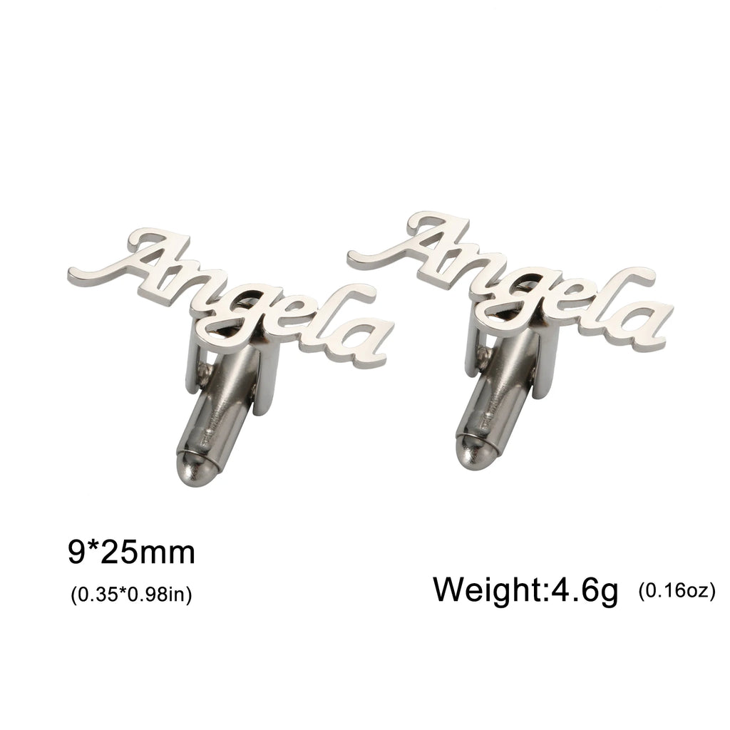 Sipuris Custom Name Cufflinks Stainless Steel Women Men Groom Shirt Initials Cufflink Luxury Personalized Jewelry Weddings Gifts
