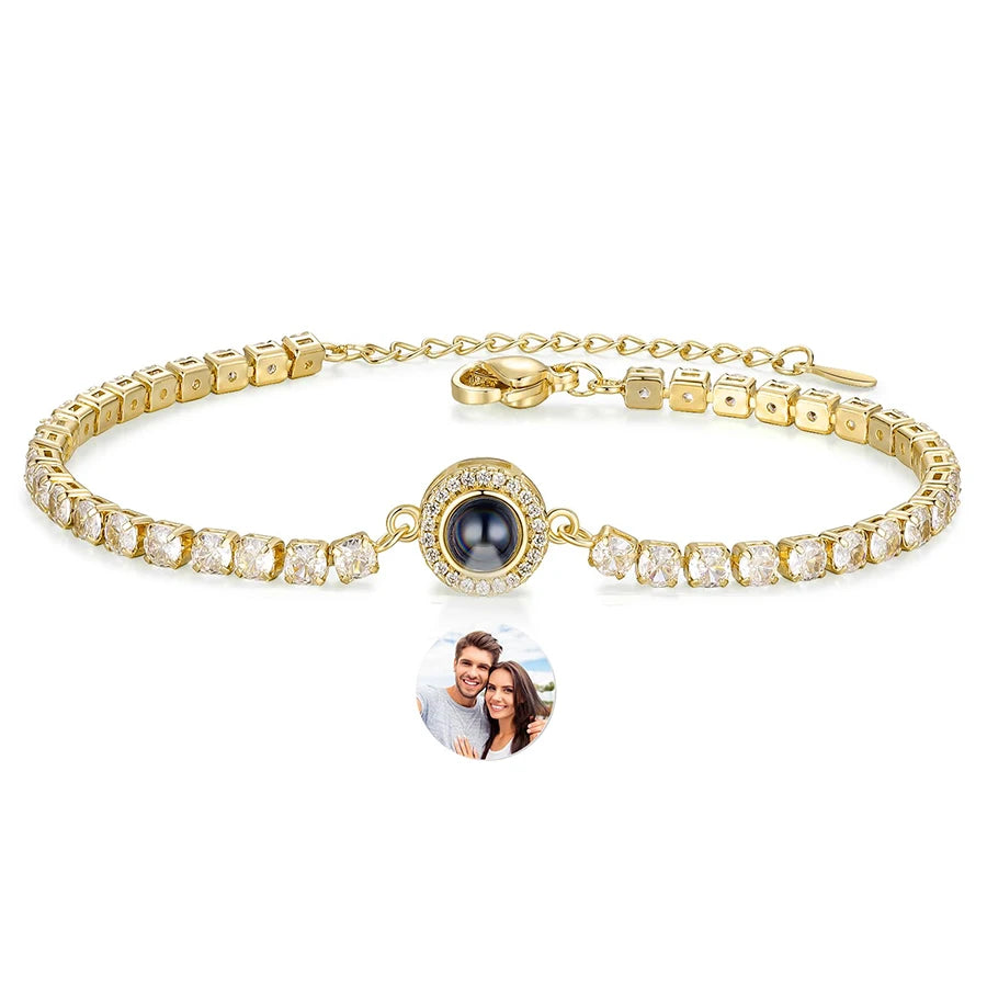 Bracelet with Picture inside Custom Picture Bracelet Personalized Photo Projection Bracelet Charm Memorial Gifts for Women
