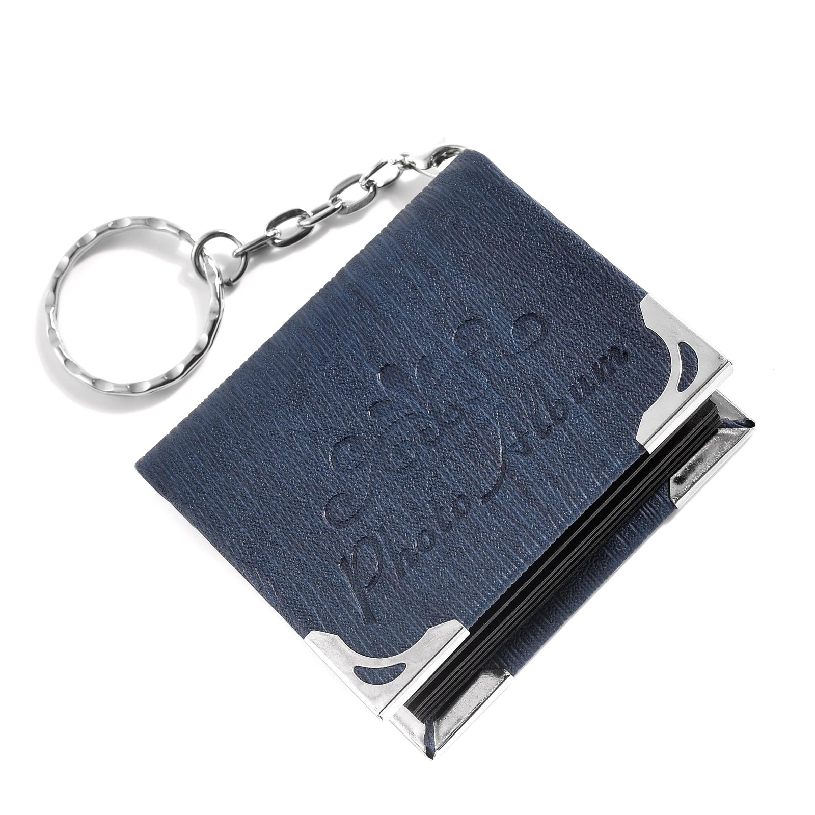Custom Photo Album Leather Keychain Couples Gift Personalzied Mini Pictures Book Keyrings Anniversary Diy Wallet Pendant