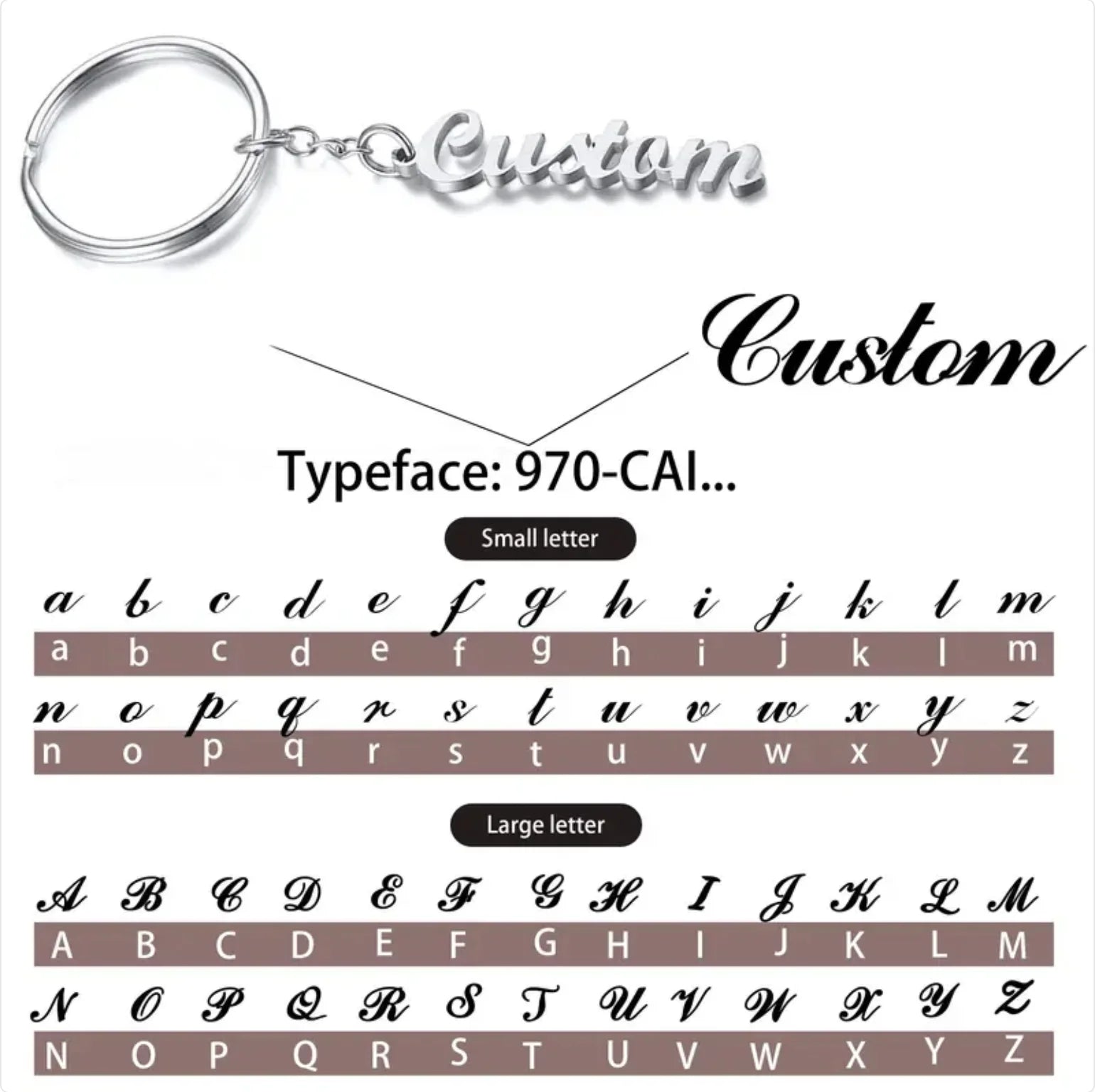 Custom Name Tag Keychain Personalized Letters Stainless Steel Key Chain Ring For Women Men Father's Day Mother's Day