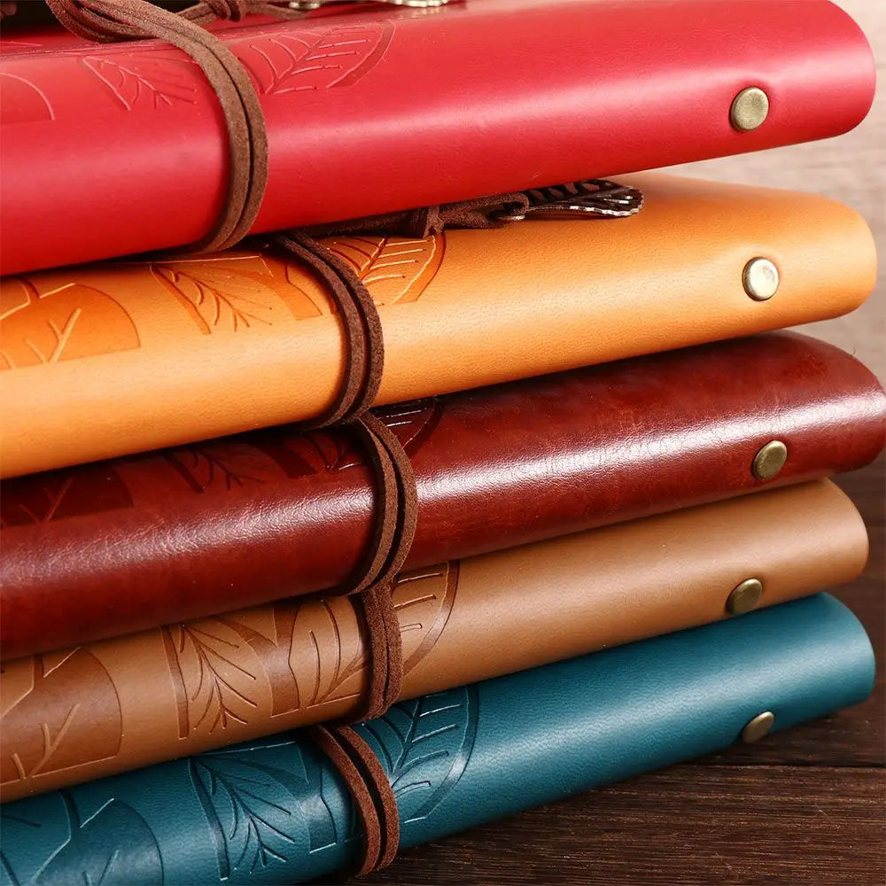Office Student Gift Sketchbook Loose leaf Journal Kraft Notepad Vintage Notebook Paper Replaceable Spiral Note Book PU Leather