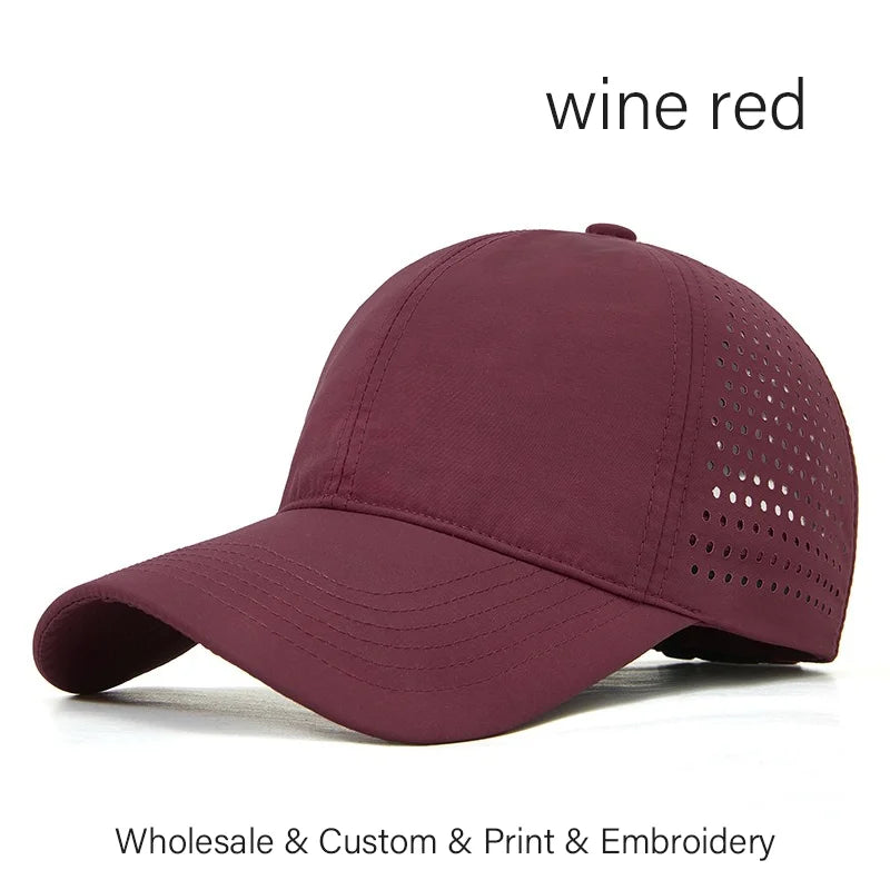 Custom Logo Embroidery Quick-Dry Baseball Cap for Summer Protection Breathable Waterproof Design DIY Picture Print