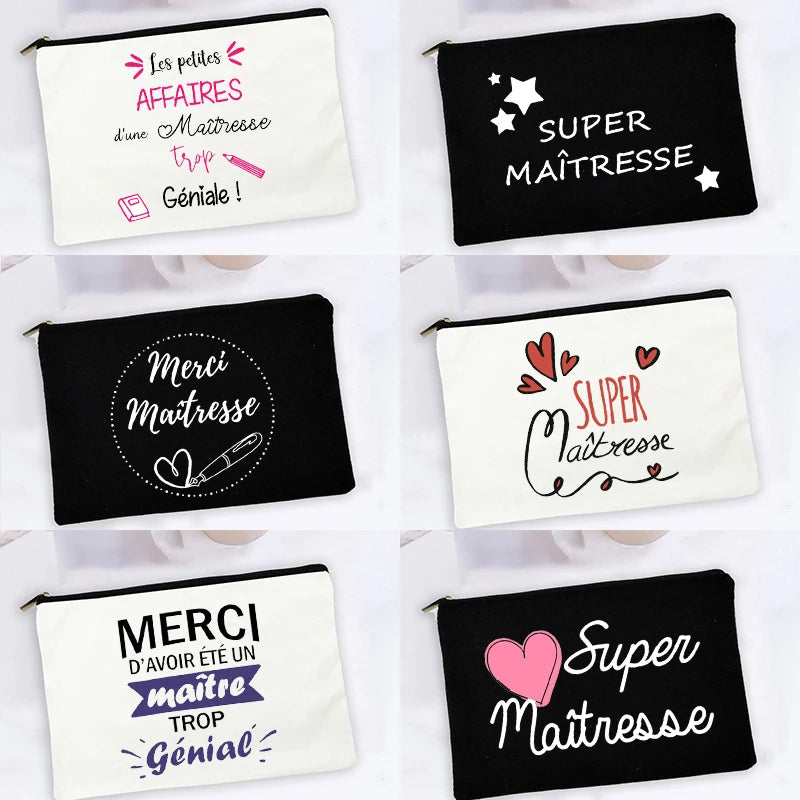 Super Teacher Printed Makeup Bag Teacher Gifts Women Men Cosmetic Bag Pencil Bags Travel Toiletries Organizer Wash Storage Pouch