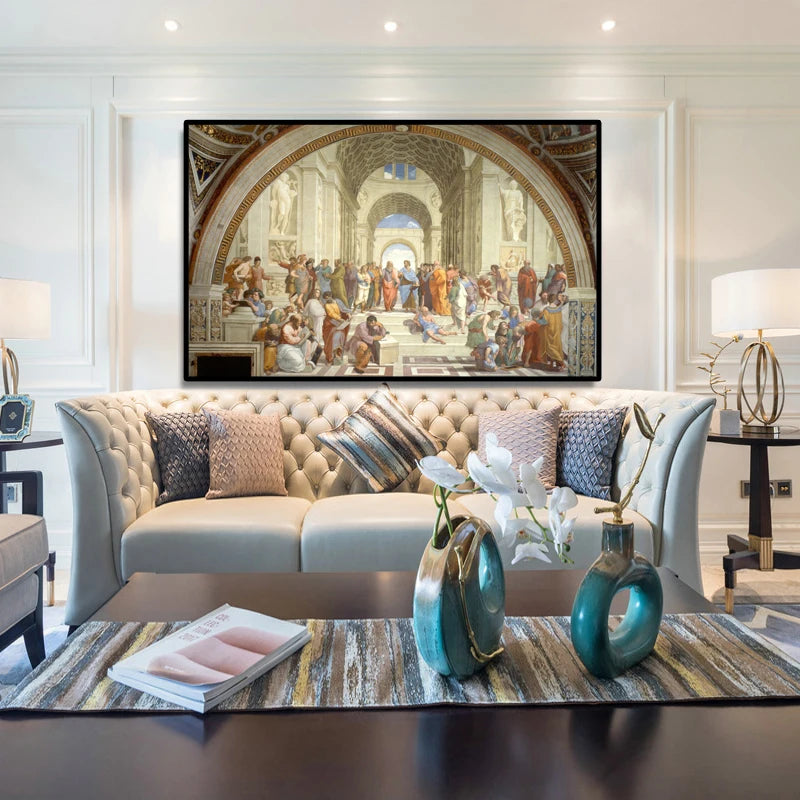 Famous Painting Art School of Athens by Raphael, Posters and Prints on Canvas Wall Art Pictures