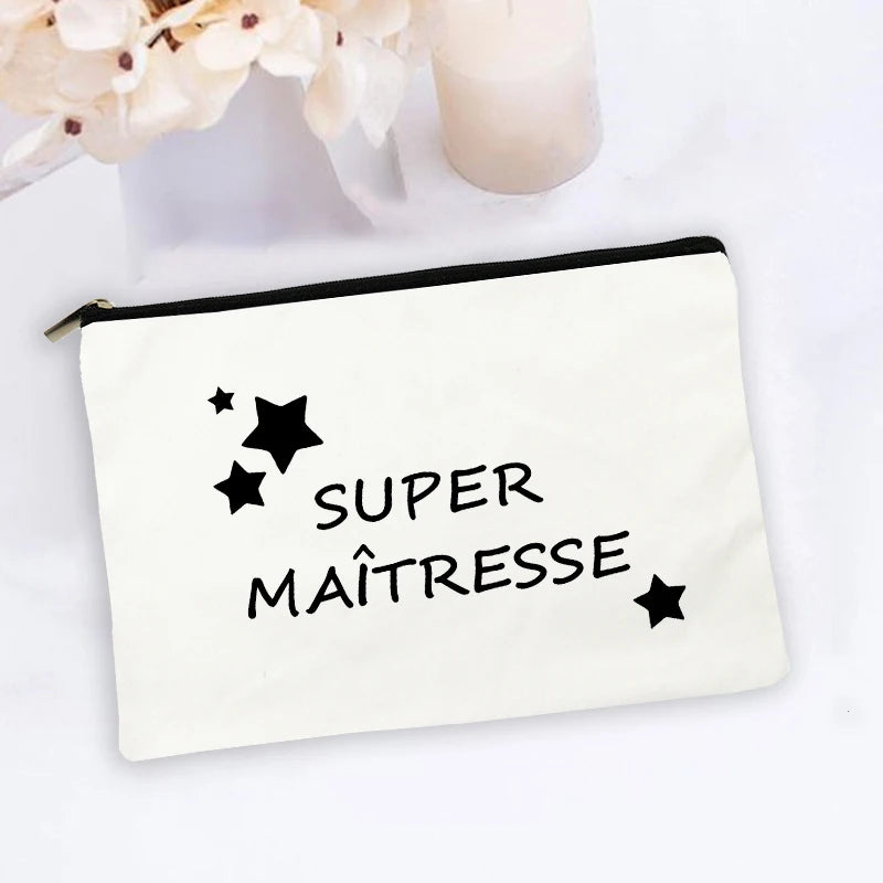 Super Teacher Printed Makeup Bag Teacher Gifts Women Men Cosmetic Bag Pencil Bags Travel Toiletries Organizer Wash Storage Pouch
