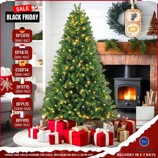 180/210/235CM Artificial Christmas Trees,250/340/450 LED Lights,1180/1276/1684 Tips,PVC+PE,Wooden Stand Tree,Party Decoration