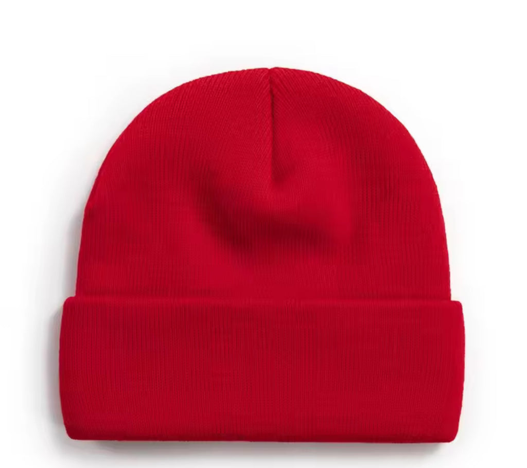 Custom Logo Knitted Beanie – Unisex Winter Hat with Ear Protection
