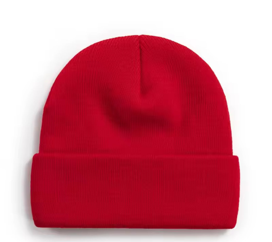 Custom Logo Knitted Beanie – Unisex Winter Hat with Ear Protection