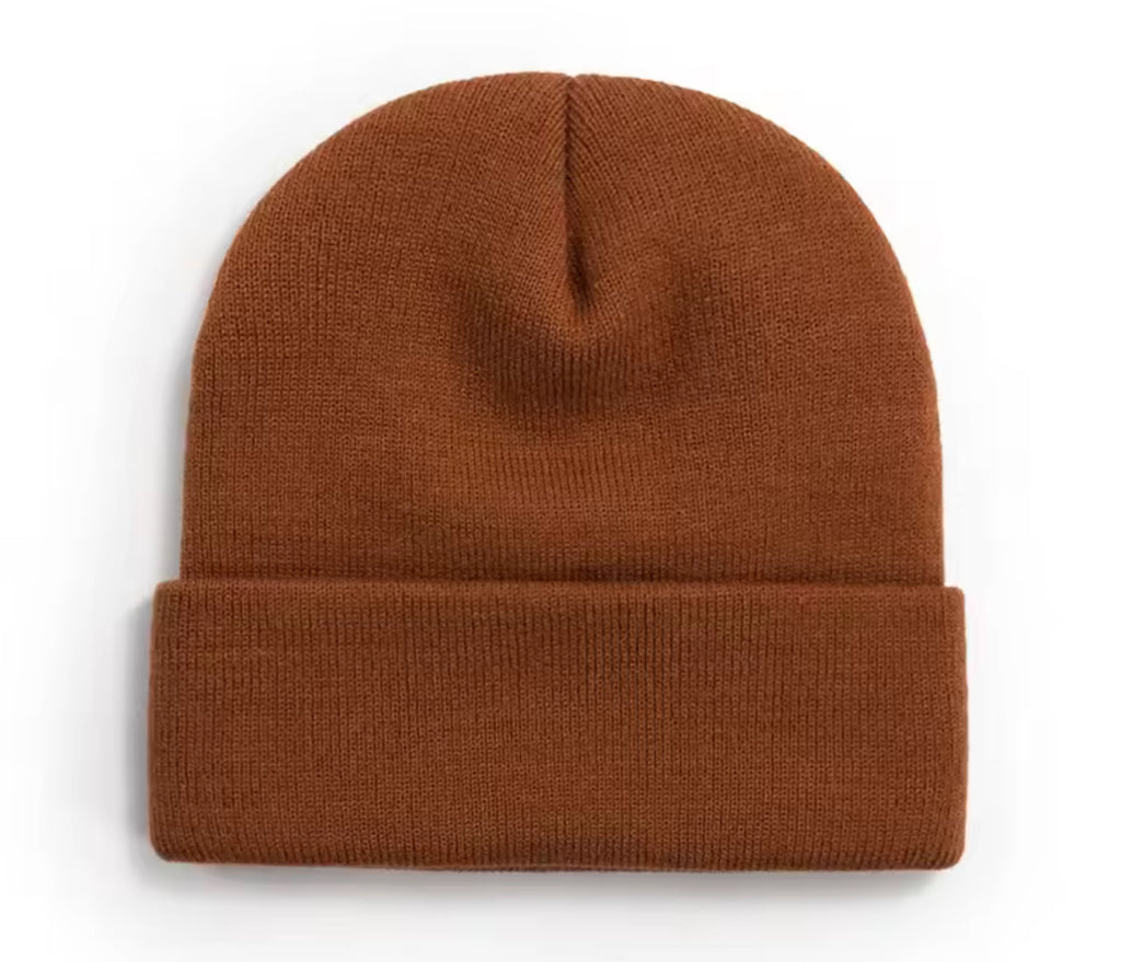 Custom Logo Knitted Beanie – Unisex Winter Hat with Ear Protection