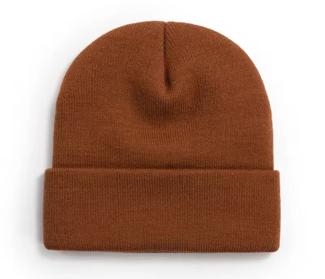Custom Logo Knitted Beanie – Unisex Winter Hat with Ear Protection