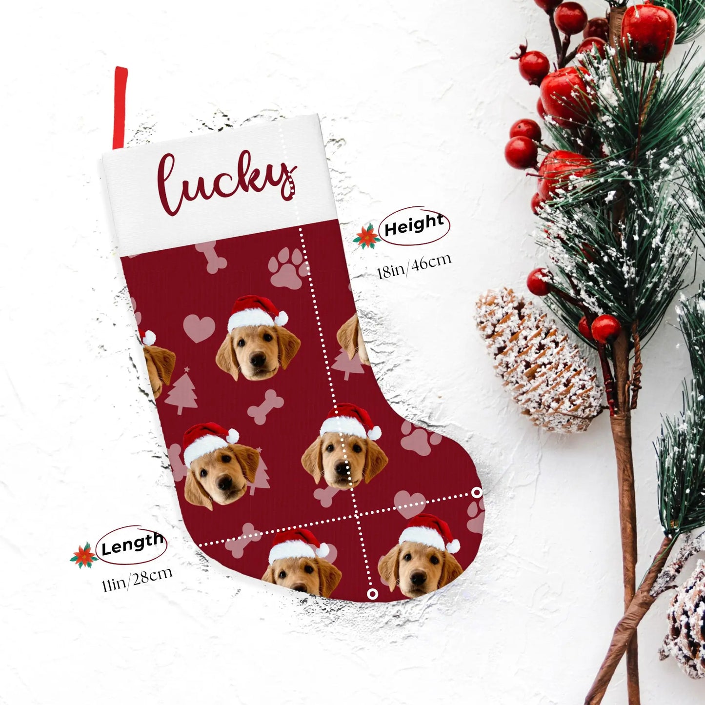 Custom Christmas Stocking with Name & Photo – Personalized Holiday Gift
