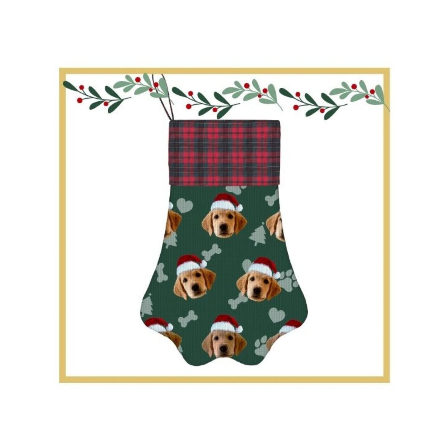 Custom Christmas Stocking with Name & Photo – Personalized Holiday Gift