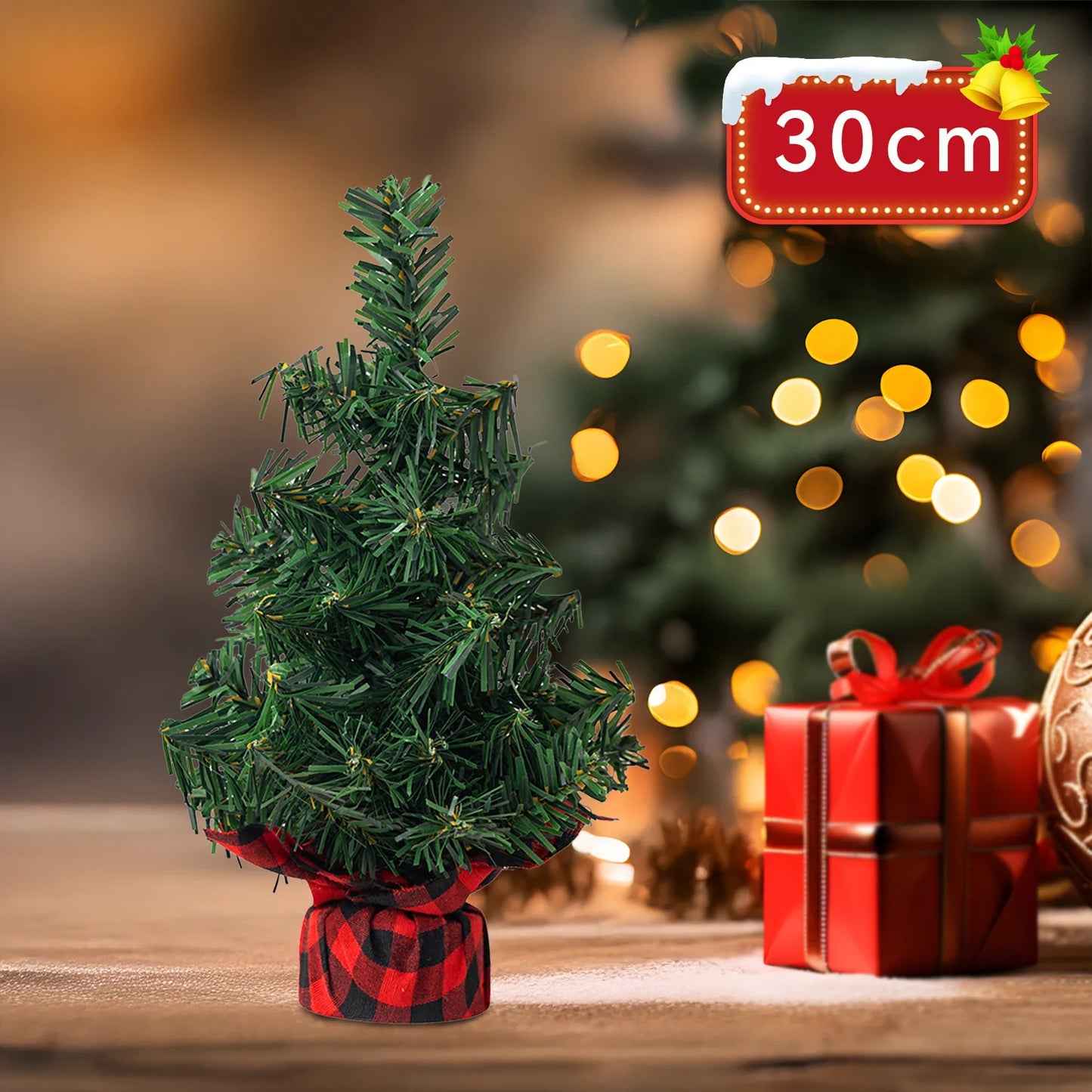 15/20/30cm Artificial Christmas Tree Pine Tree DIY Christmas Decora for Home Table Navidad Natal Xmas Ornaments 2026 New Year
