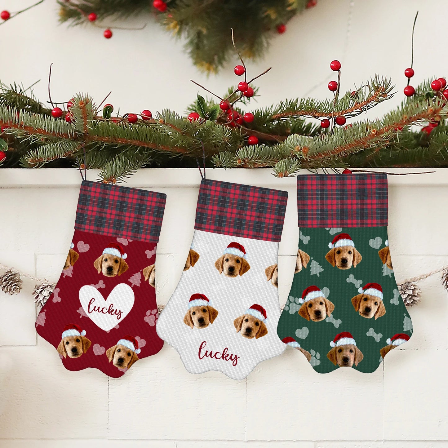 Custom Christmas Stocking with Name & Photo – Personalized Holiday Gift