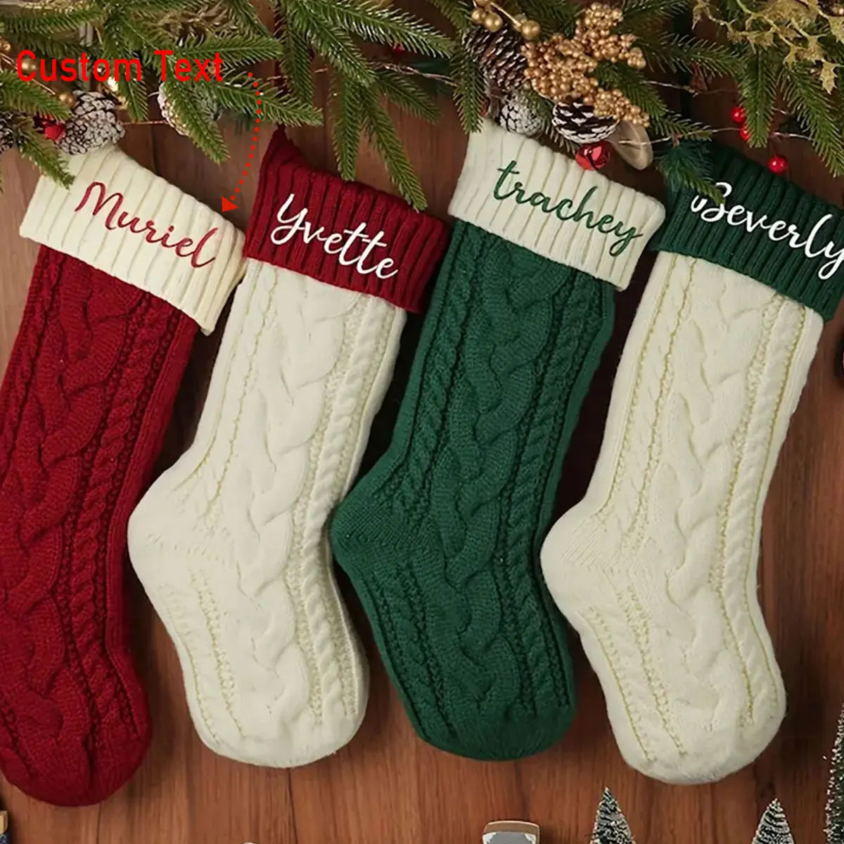 Vintage Personalized Christmas Stocking Custom Name Gift Bag 2025