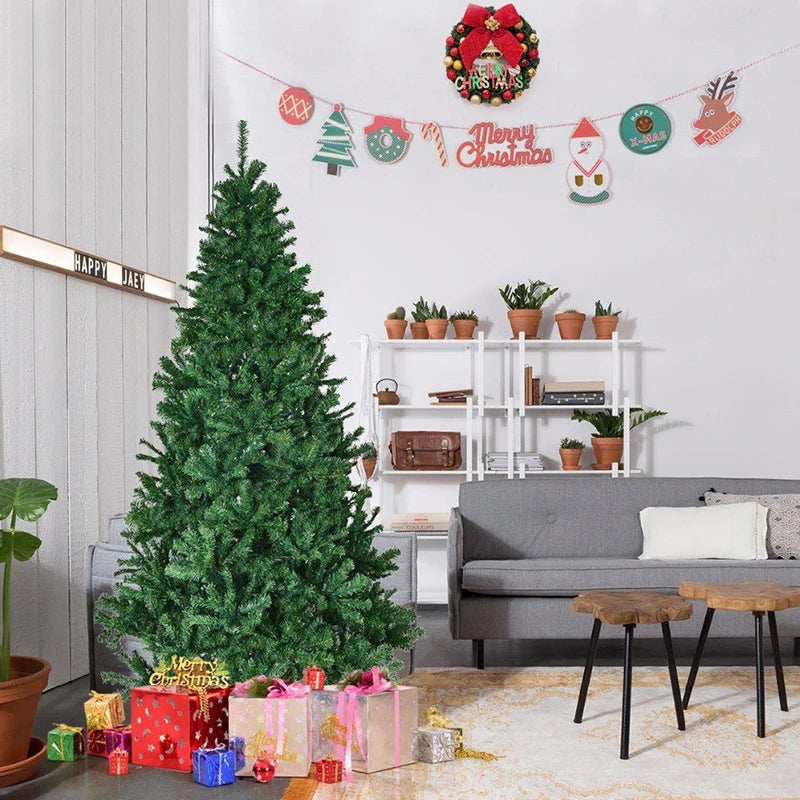 Christmas Tree with Metal Stand Artificial PVC Xmas Tree Home Party New Year Navidad Decorations 90/120/150/180/210/240cm