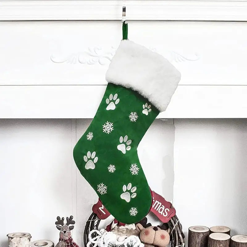 Personalized Christmas Socks with Pet Paw  Holiday Gift & Decor 2025