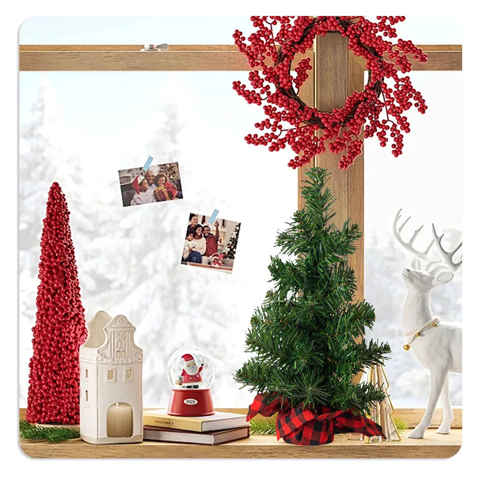 15/20/30cm Artificial Christmas Tree Pine Tree DIY Christmas Decora for Home Table Navidad Natal Xmas Ornaments 2026 New Year