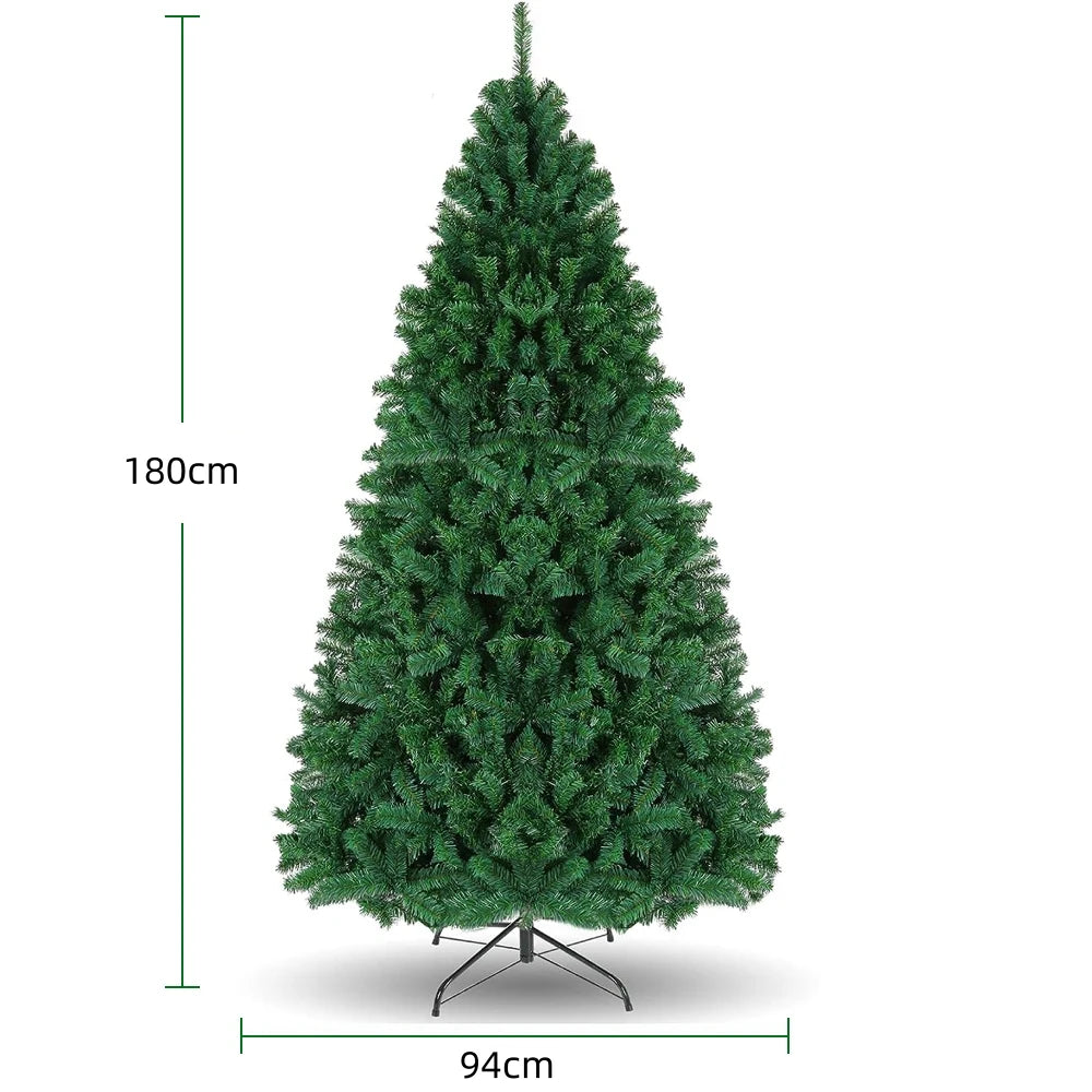 Christmas Tree with Metal Stand Artificial PVC Xmas Tree Home Party New Year Navidad Decorations 90/120/150/180/210/240cm