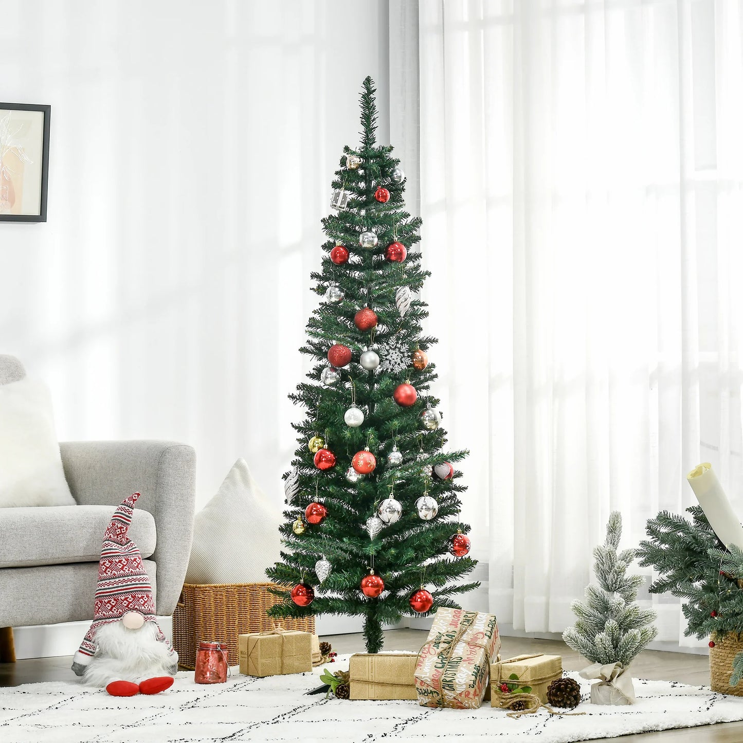 HOMCOM Christmas tree Christmas tree artificial fir tree with metal foot
