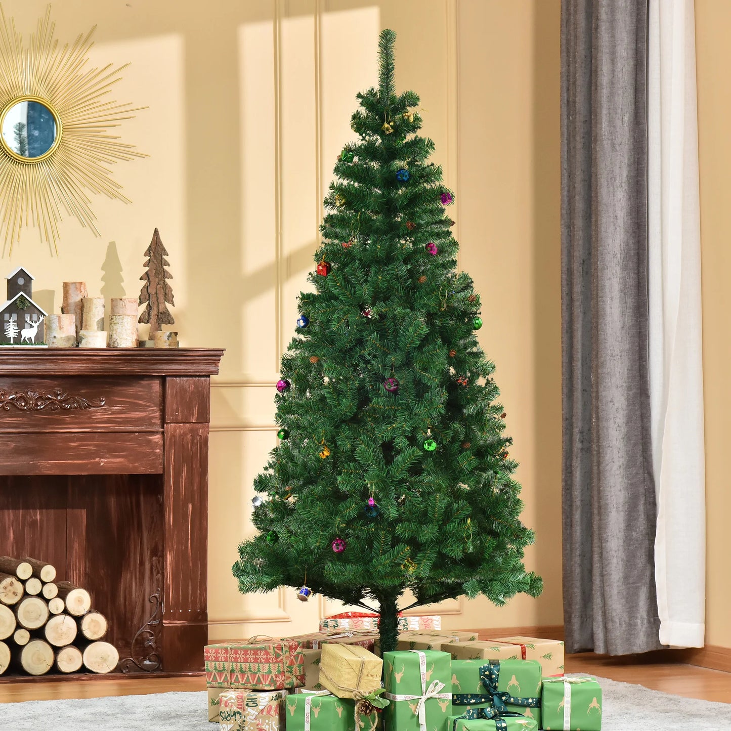 Homcom Christmas Tree 180 cm Includes Green and White Artificial Decoration