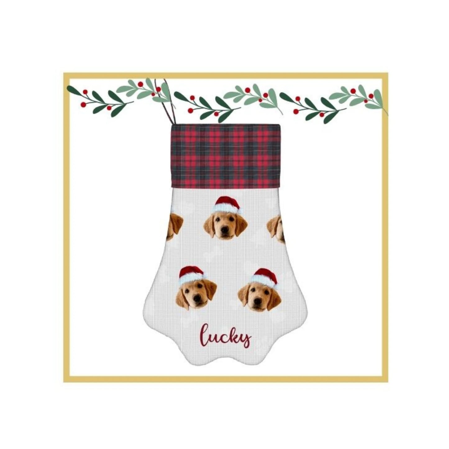Custom Christmas Stocking with Name & Photo – Personalized Holiday Gift