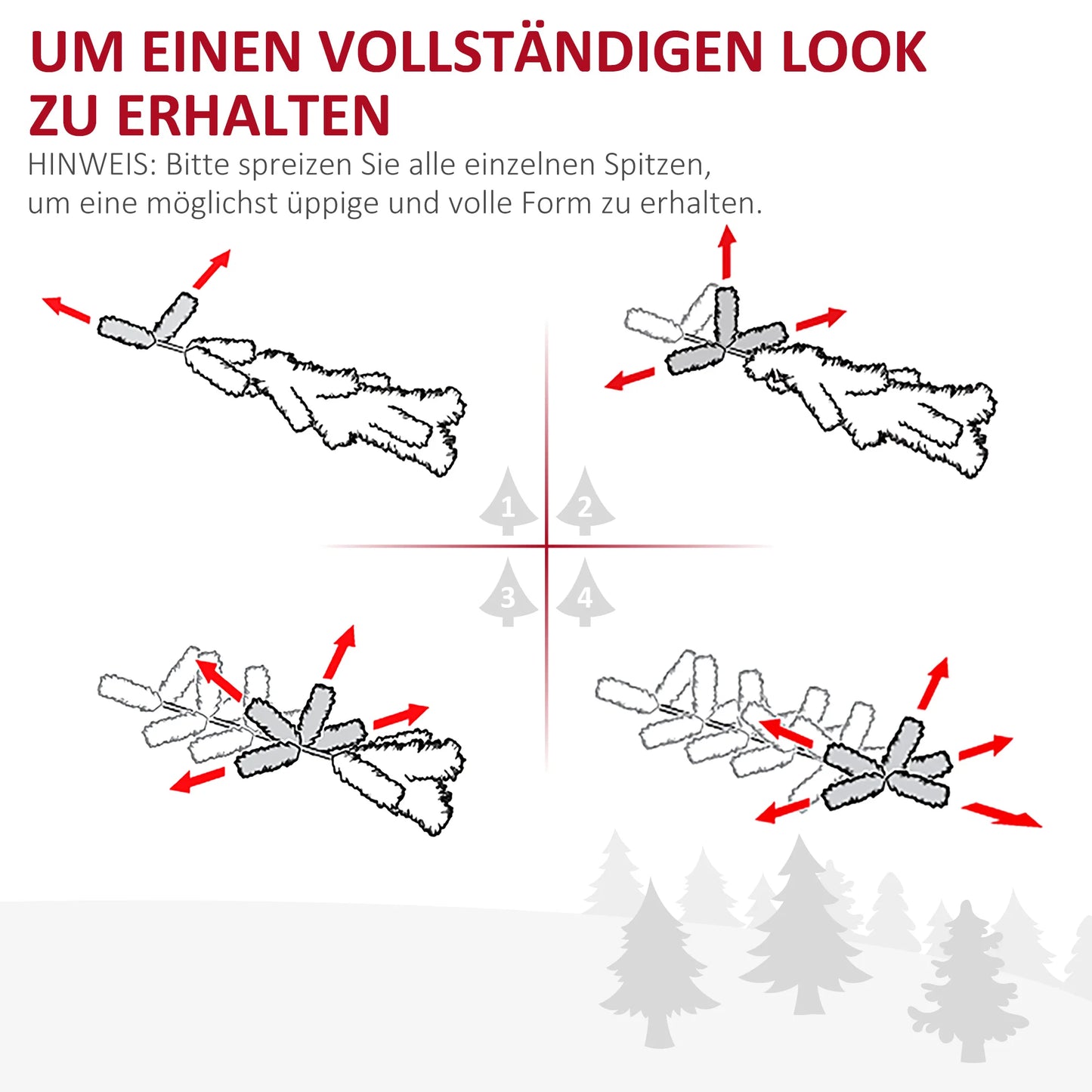 HOMCOM Christmas tree Christmas tree artificial fir tree with metal foot