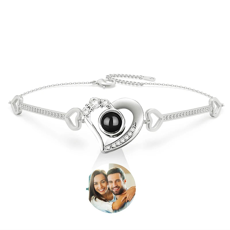 Personalized Bracelets with Picture Inside Custom Photo Projection Bracelets Customized Gifts for Women Memorial Gifts for Girl