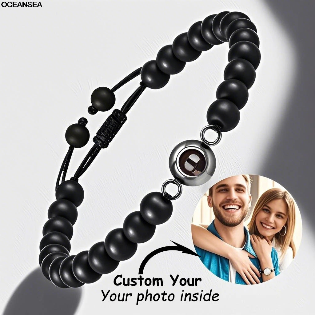 Custom Bracelet with Picture inside Personalized Projection Bracelets with Photos Picture Bracelet Personalized Memorial Gifts
