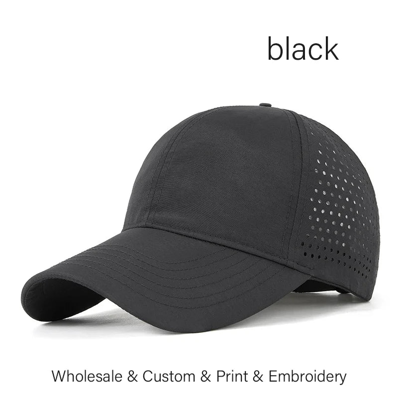 Custom Logo Embroidery Quick-Dry Baseball Cap for Summer Protection Breathable Waterproof Design DIY Picture Print
