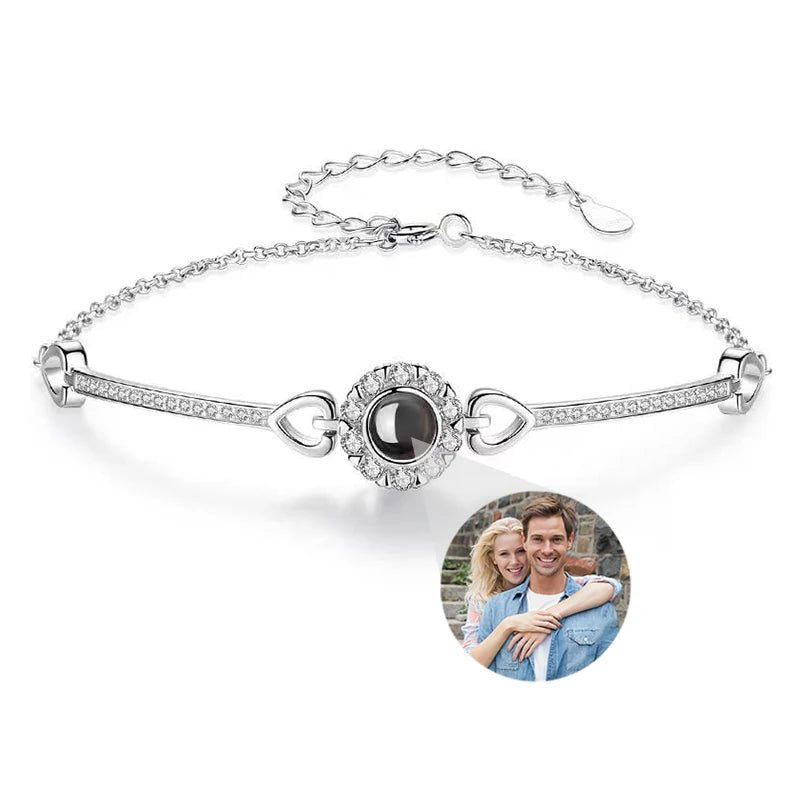 Personalized Bracelets with Picture Inside Custom Photo Projection Bracelets Customized Gifts for Women Memorial Gifts for Girl