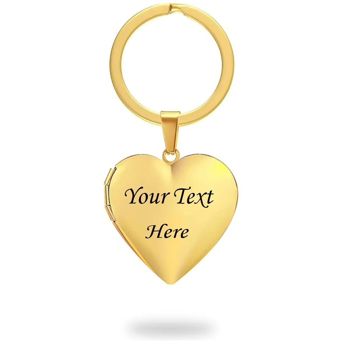Customized Key Chain, Stainless Steel Heart Charm Image Insert Locket Keychain,Casual Romantic Unisex Women Accessory Gift