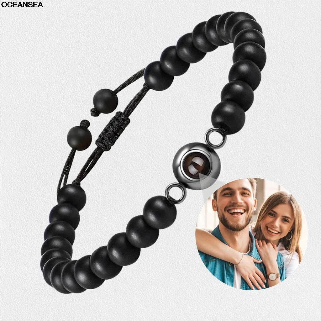 Custom Bracelet with Picture inside Personalized Projection Bracelets with Photos Picture Bracelet Personalized Memorial Gifts