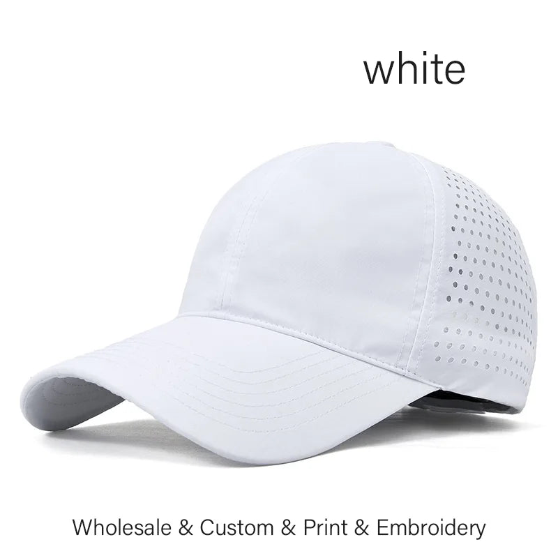Custom Logo Embroidery Quick-Dry Baseball Cap for Summer Protection Breathable Waterproof Design DIY Picture Print