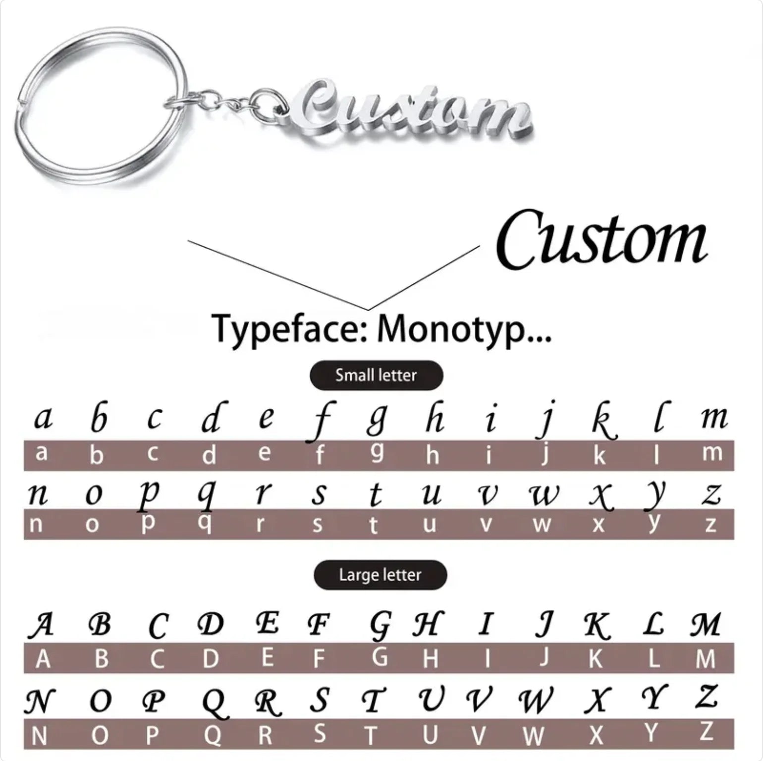 Custom Name Tag Keychain Personalized Letters Stainless Steel Key Chain Ring For Women Men Father's Day Mother's Day