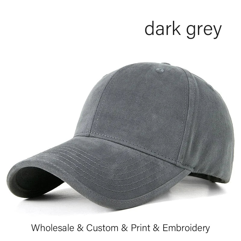 SLECKTON Custom Embroidery Logo Wide Brimmed Baseball Cap Big Head Circumference Brand Design Picture Print Windproof Washed Hat