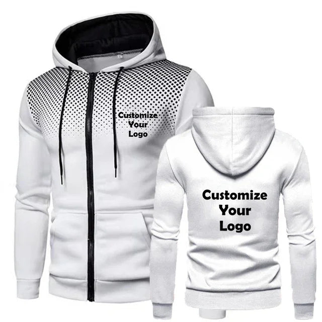 New Customized Fashion Men's Hoodie Casual Zipper Jacket Cotton Wool Warm Hoodie Sportswear High Quality Hip Hop Sportswear