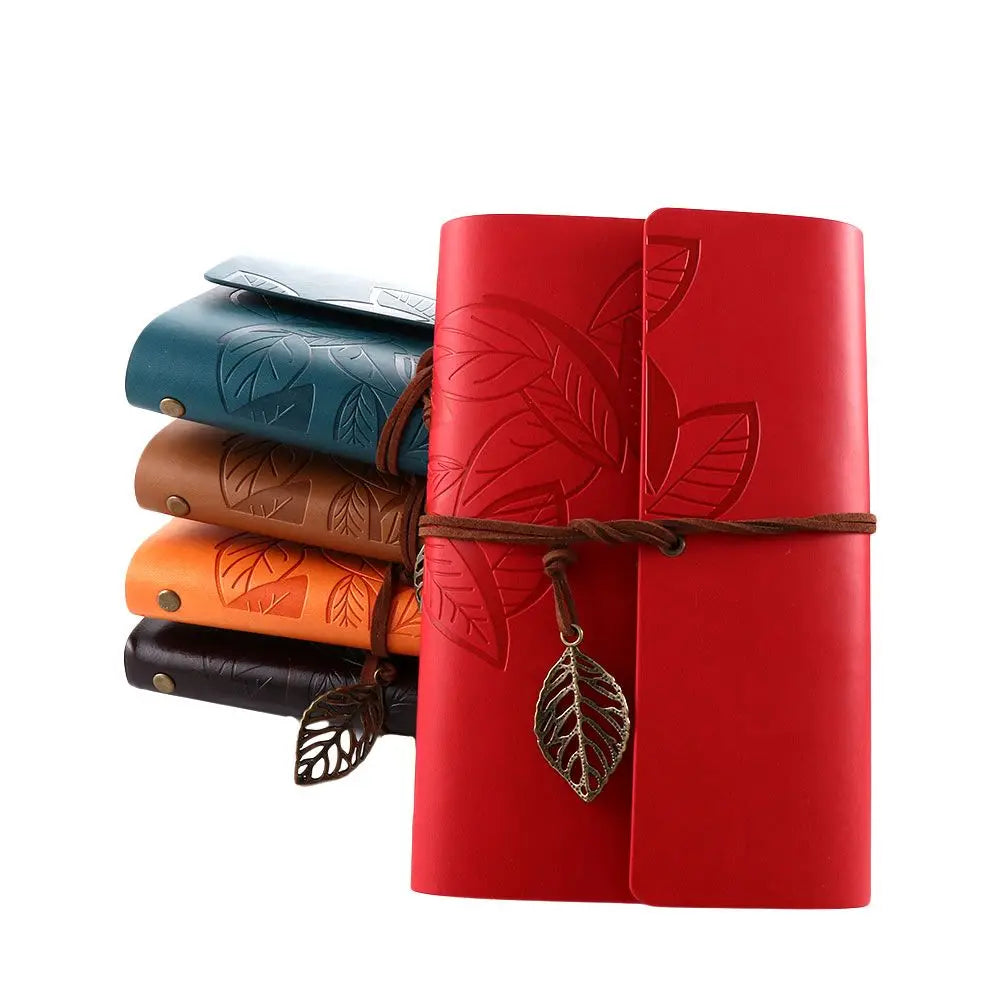 Office Student Gift Sketchbook Loose leaf Journal Kraft Notepad Vintage Notebook Paper Replaceable Spiral Note Book PU Leather