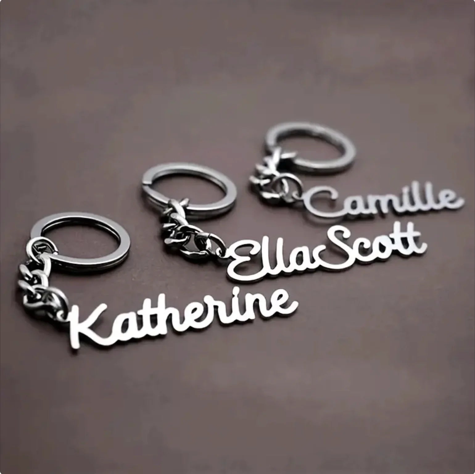 Custom Name Tag Keychain Personalized Letters Stainless Steel Key Chain Ring For Women Men Father's Day Mother's Day